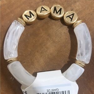 MAMA White/Clear Marble Stretch Squad Bracelet